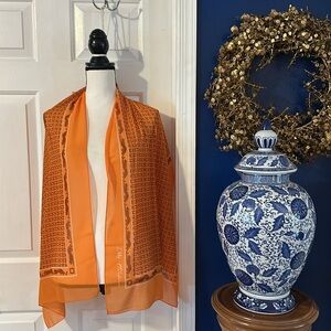 New Effy Hematian Bright Orange Jaguars & Letter H Polyester Scarf 19.5” x 58”